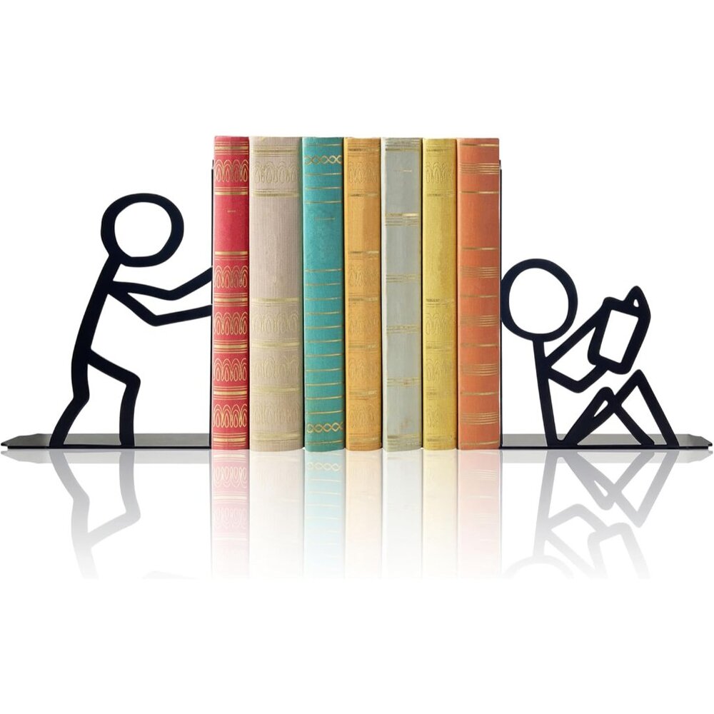 Bookends Decorative Metal Unique Office Desk Bookends Cute Book Ends Reading Dec